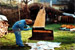 het roerblad even goed inpappen